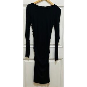 Trina Turk Dark Navy Ruched Long‎ Sleeve Bodycon Cocktail Party Dress Size 4